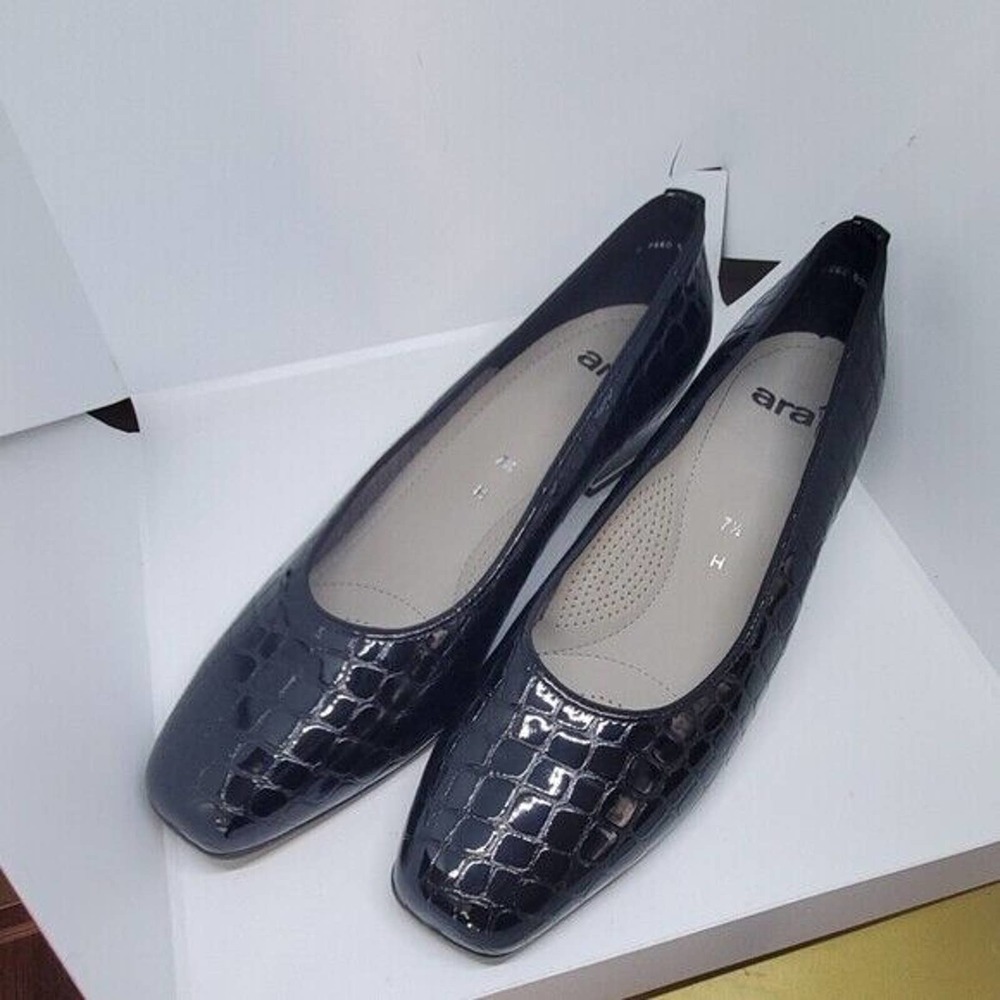 Ara womens gada 41859 croc patent leather shoe uk 7.5